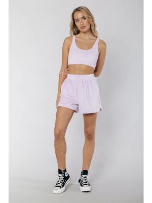 Colourful Rebel Leigh Contrast Piping Terry Short Soft Lilac