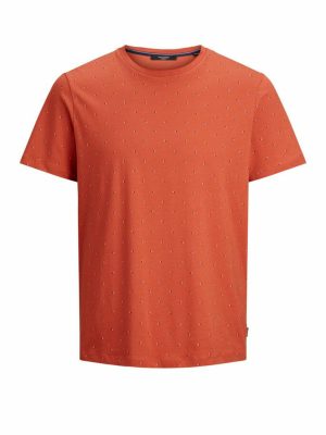 Jack&Jones T-Shirt Miniprint Oranje