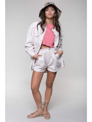 Colourful Rebel Milli Slouchy Short Offwhite