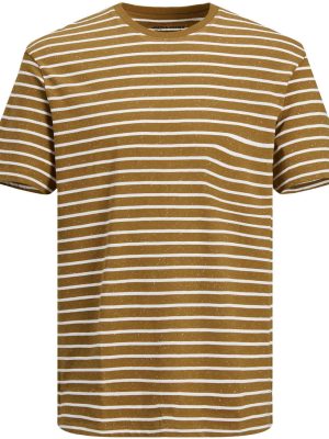 Jack & Jones T-Shirt Barret Bruin-Wit Gestreept