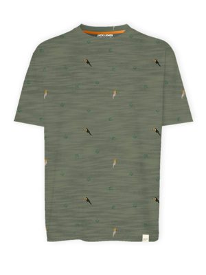 Jack&Jones T-Shirt Tropical Print Oil Green