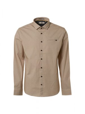 Overhemd Stretch Allover Print Offwhite- NO EXCESS